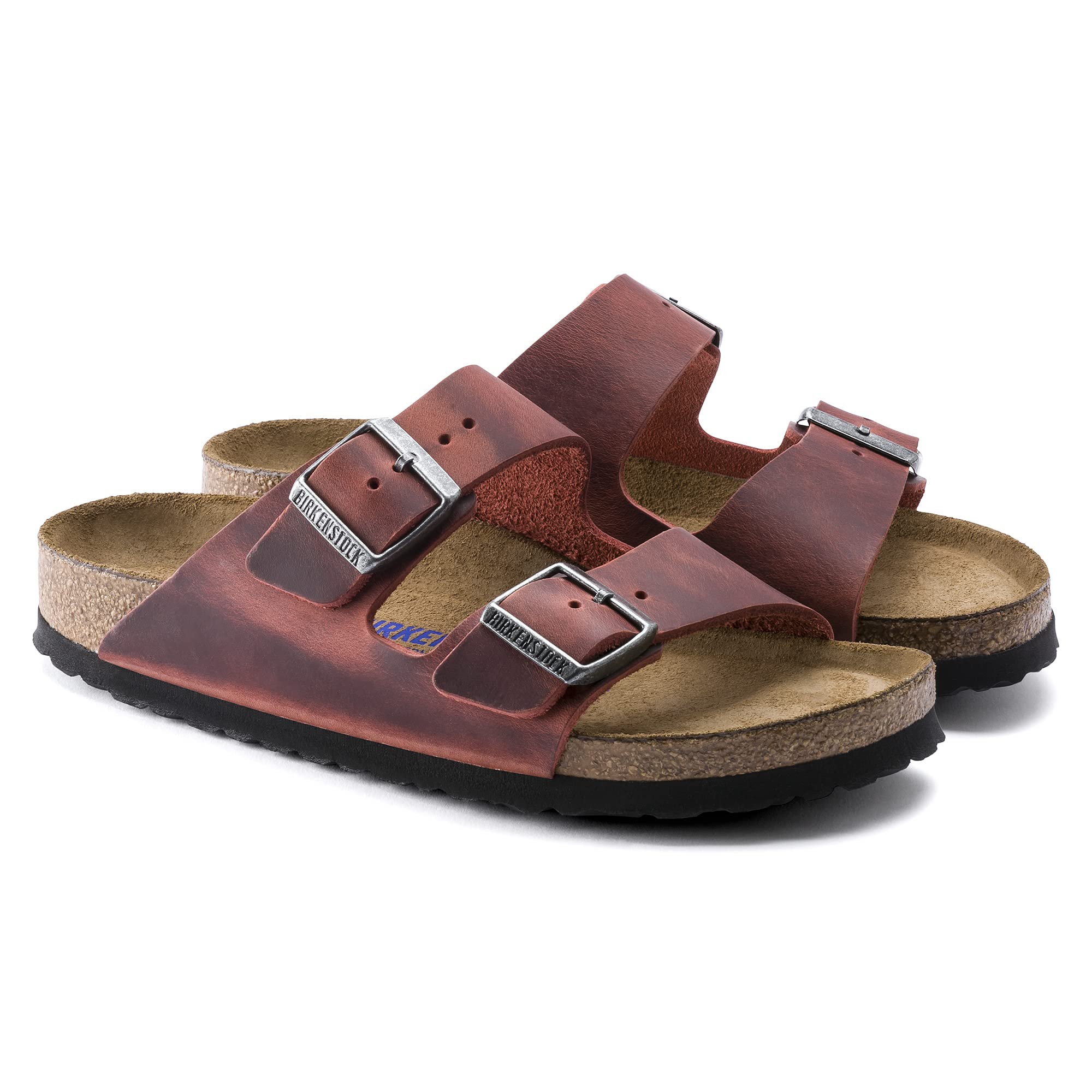 BIRKENSTOCK Arizona Soft Footbed Sandals for Women & Men - Comfortable Earth Red Leather Slides | Perfect for Casual Wear, Beach, Travel & Everyday Use