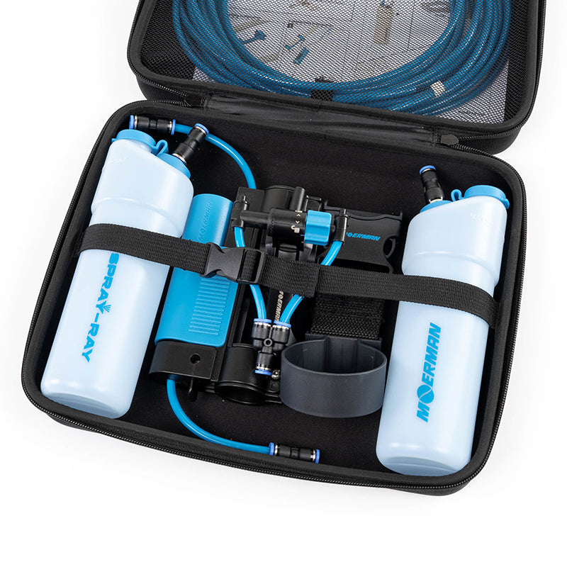 Moerman Spray Ray Complete Window Cleaning Kit with Squeegee & Scraper - Portable Carry Box for Home & Commercial Use - Perfect for Glass Doors, Windows & Mirrors