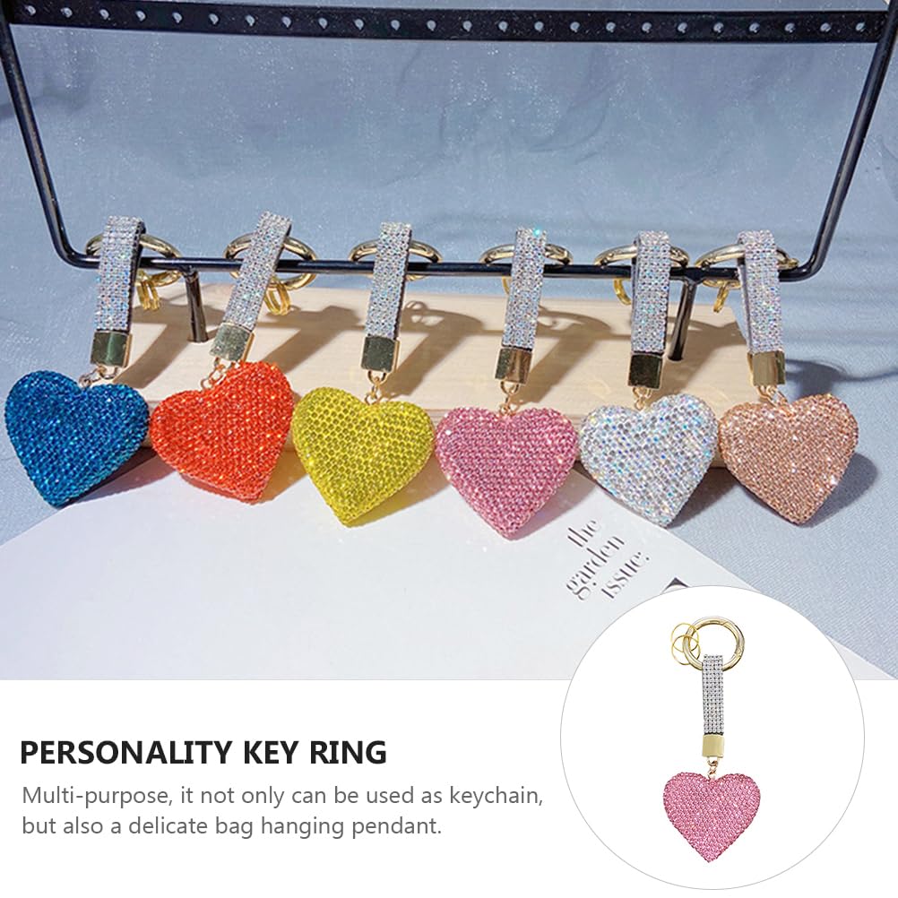 VALICLUD Rhinestone Sparkly Heart Keychain - Shiny Bag Charm Pendant for Women, Handbags, Backpacks & Car Decor - Perfect Gift for Valentine's Day, Birthday & Party Favors