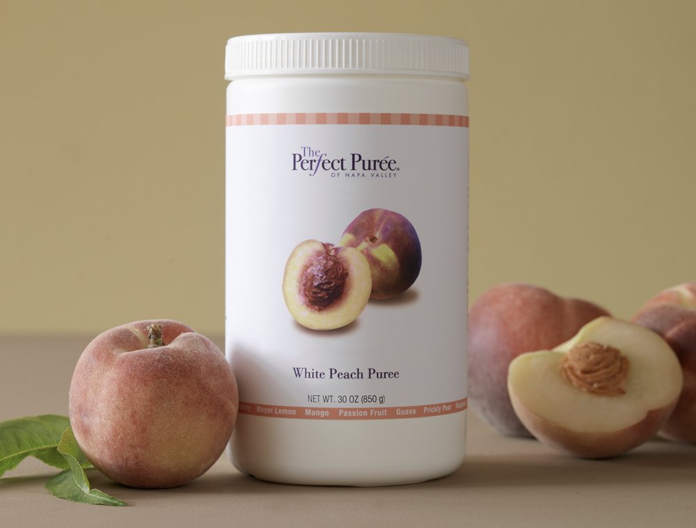 Organic White Peach Puree - 30oz Jar, All-Natural Fruit Puree for Smoothies, Baking & Baby Food | No Added Sugar, Gluten-Free, Vegan-Friendly | Perfect for Desserts, Cocktails & Healthy Snacks