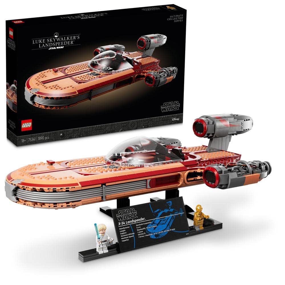 LEGO Star Wars 75341 Luke Skywalker's Landspeeder Building Kit - Star Wars Spaceship Model for Adults - Perfect for Collectors & Home Display