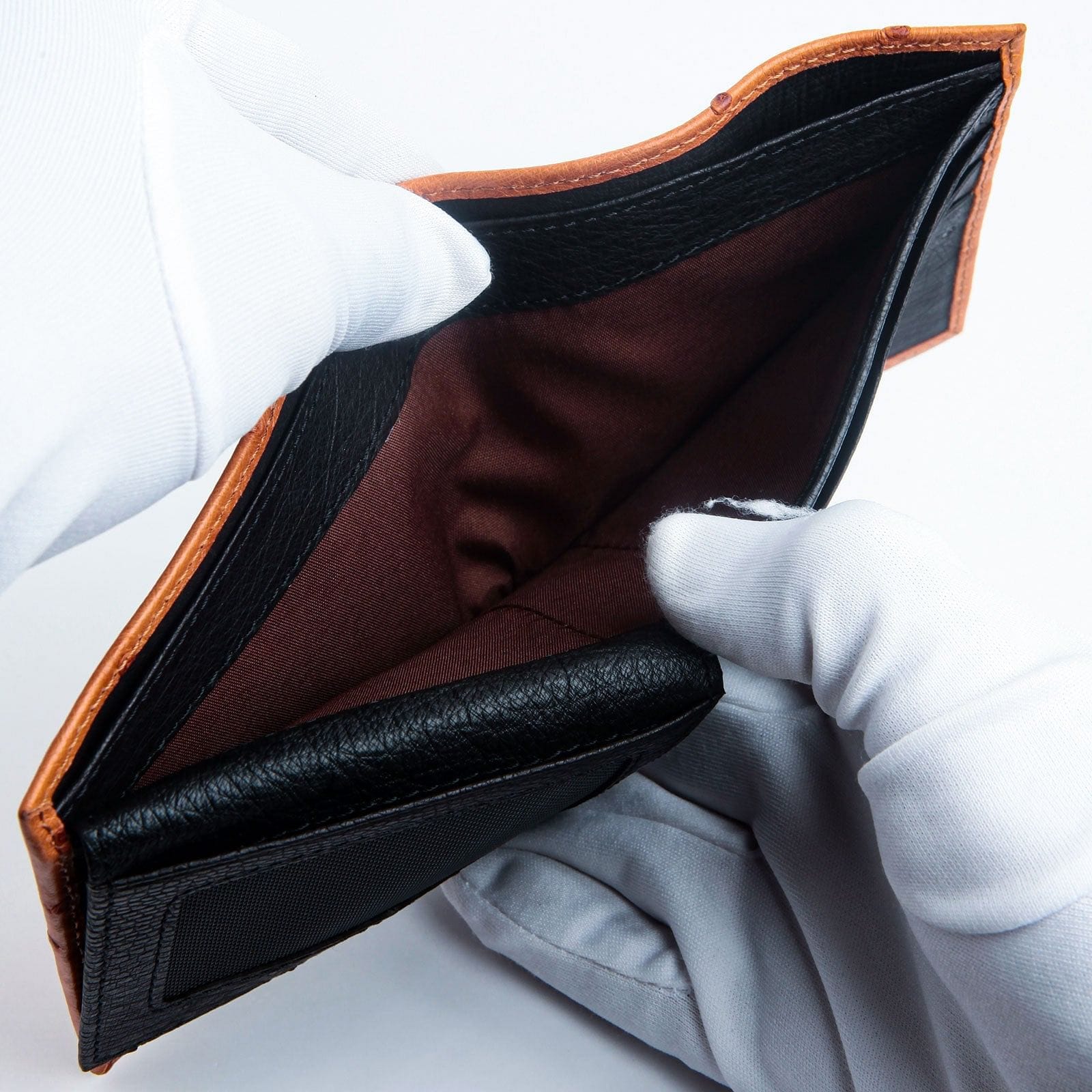 Premium Exotic Two-Tone Tan & Brown Ostrich Leather Wallet for Men - Stylish RFID Blocking Bifold Wallet for Everyday Use, Travel & Business