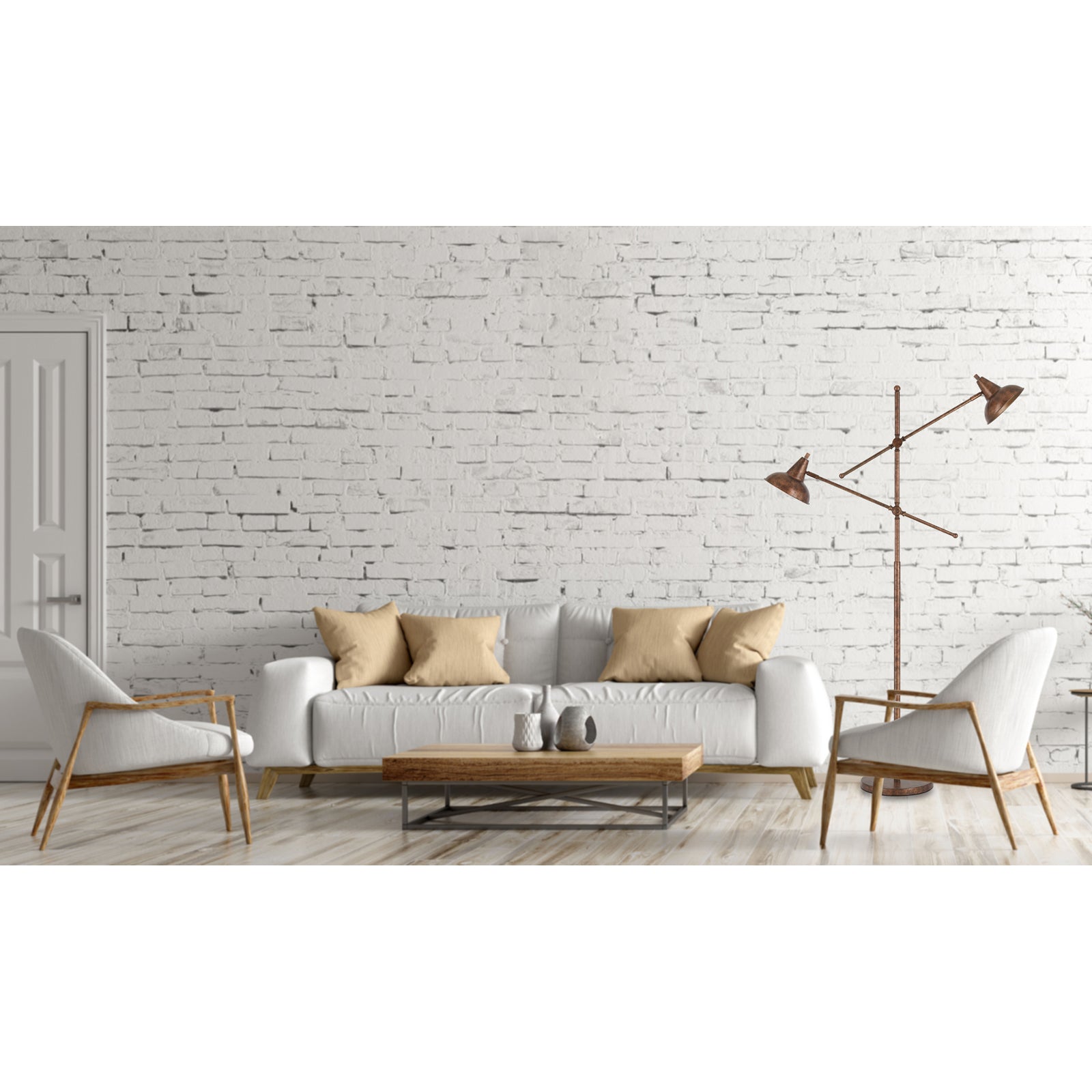 Cal Lighting 60W X 2 Canterbury Adjustable Metal Floor Lamp - Perfect for Living Room, Bedroom & Office Reading Light