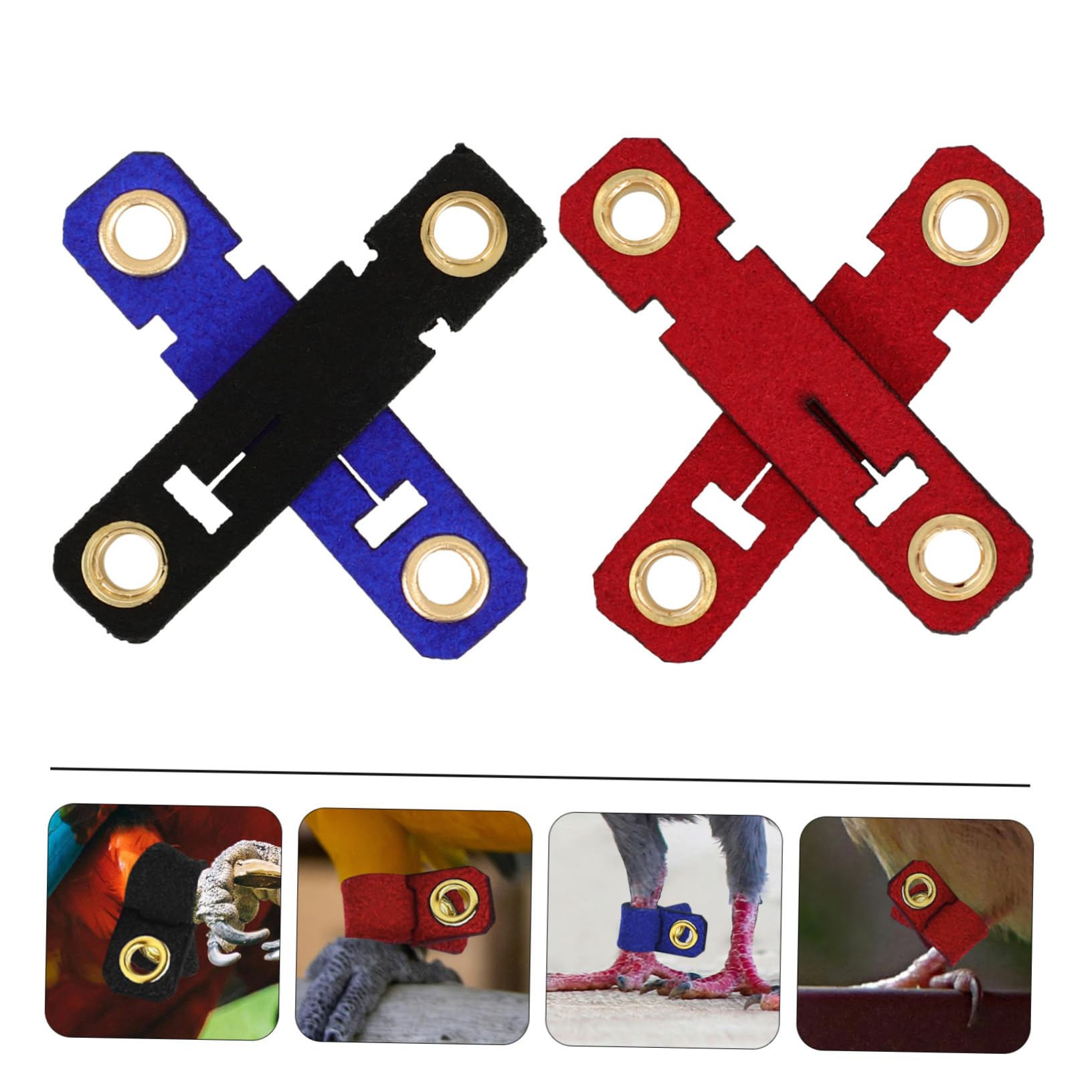 Balacoo 4 Sets Bird Ankle Rings - Adjustable Parrot Leg Bands, Chicken Foot Protectors for Doves, Finches & Pigeons - Suede Snap Button Design for Safe & Comfortable Use in Coops, Aviaries & Veterinary Care
