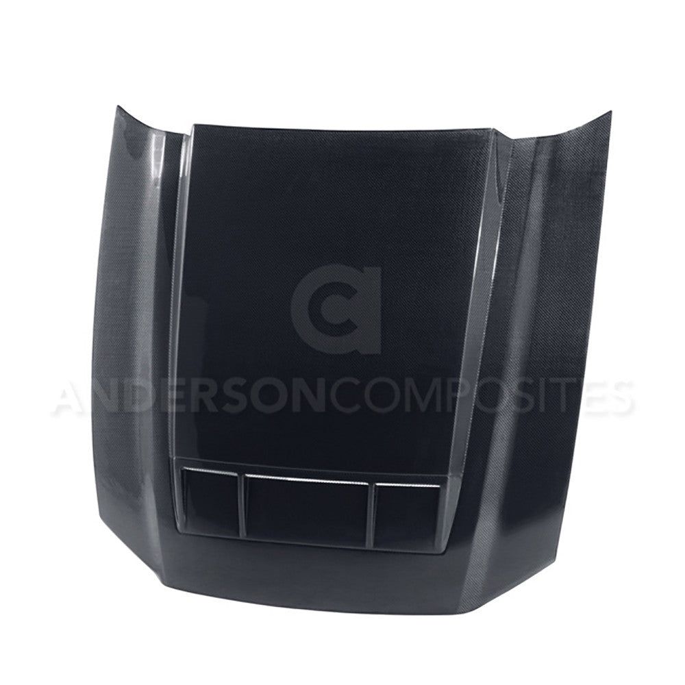 2010-2012 Ford Mustang Type CJ Carbon Fiber Hood by Anderson Composites (AC HD1011FDMU TS) - Lightweight Performance Upgrade for Racing & Car Shows