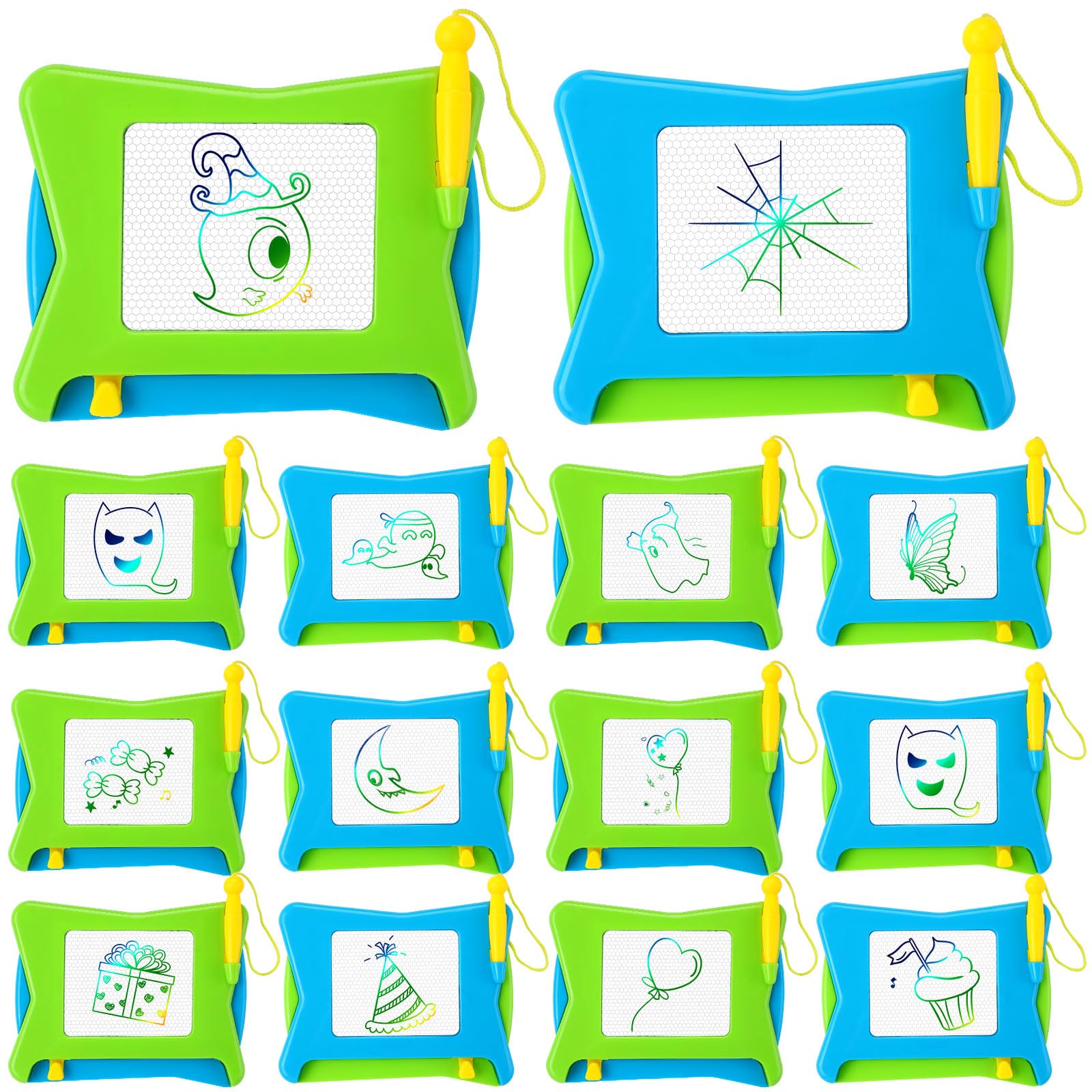 28 Pcs Mini Magnetic Drawing Board Bulk - Erasable Doodle Pad for Kids, Toddler Boy & Girl Learning Toys with Backpack Keychain Clip - Perfect for Classroom Prizes, Travel Activities & Creative Play