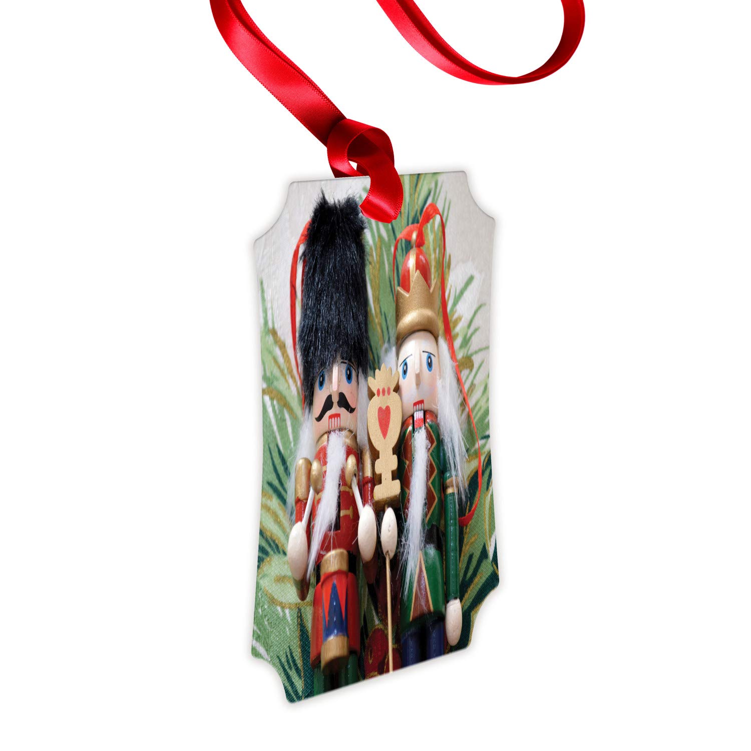 Christmas Nutcracker Flat Ornament - Aluminum Hanging Decoration with Cartoon Print, 3.94