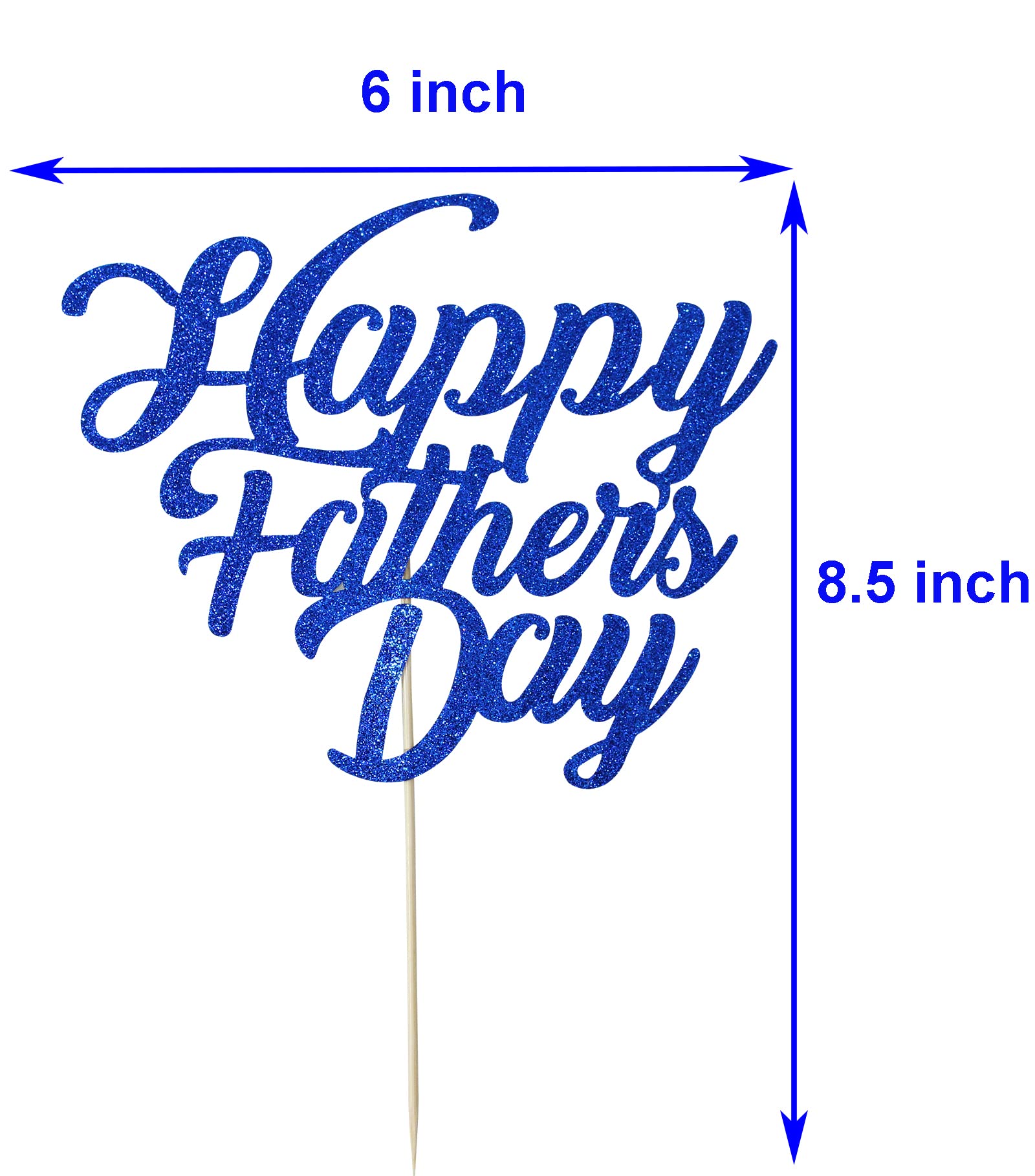 Blue Glitter Cake Topper for Father's Day - Happy Father's Day Cake Decoration - Perfect for Birthday Parties, Anniversary Celebrations & Special Occasions