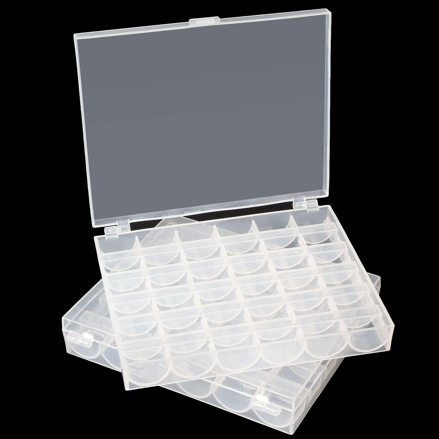 ZOEYES 10 Pack Clear Plastic Bobbin Organizer with 36 Slots - Sewing Machine Bobbin Storage Case for Thread Spools - Perfect for Quilting, Embroidery & Sewing Projects