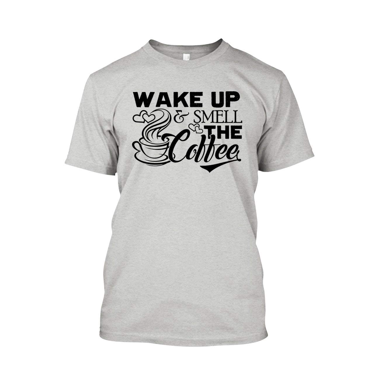 Sunny Yellow Coffee Wake Up Smell The Coffee Cotton T-Shirt - Unisex Casual Tee for Coffee Lovers, Perfect for Morning Brews & Relaxing Weekends