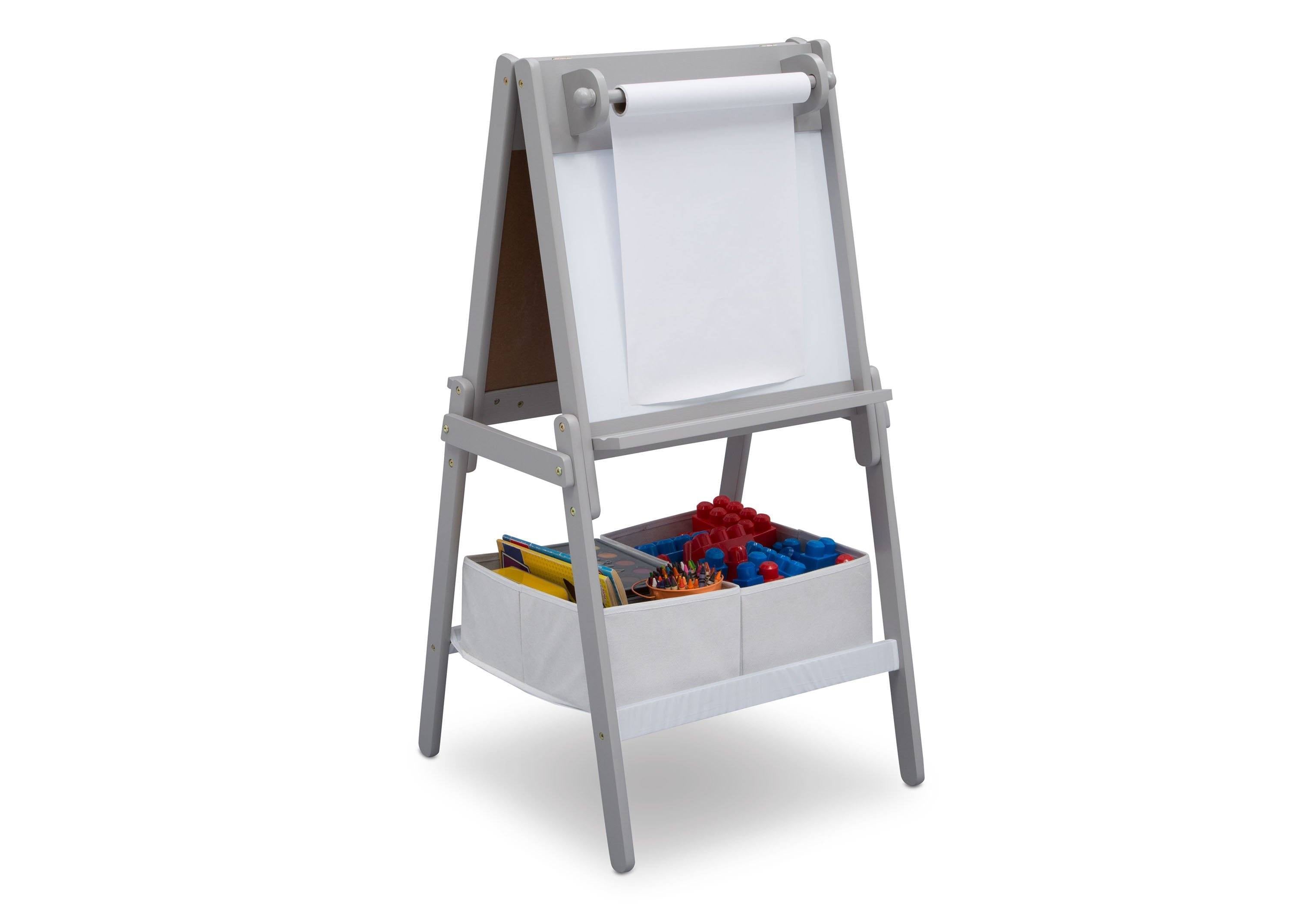 MySize Double Sided Storage Easel - Adjustable Kids Art Easel with Dry Erase & Chalkboard - Perfect for Home, Classroom & Art Studio