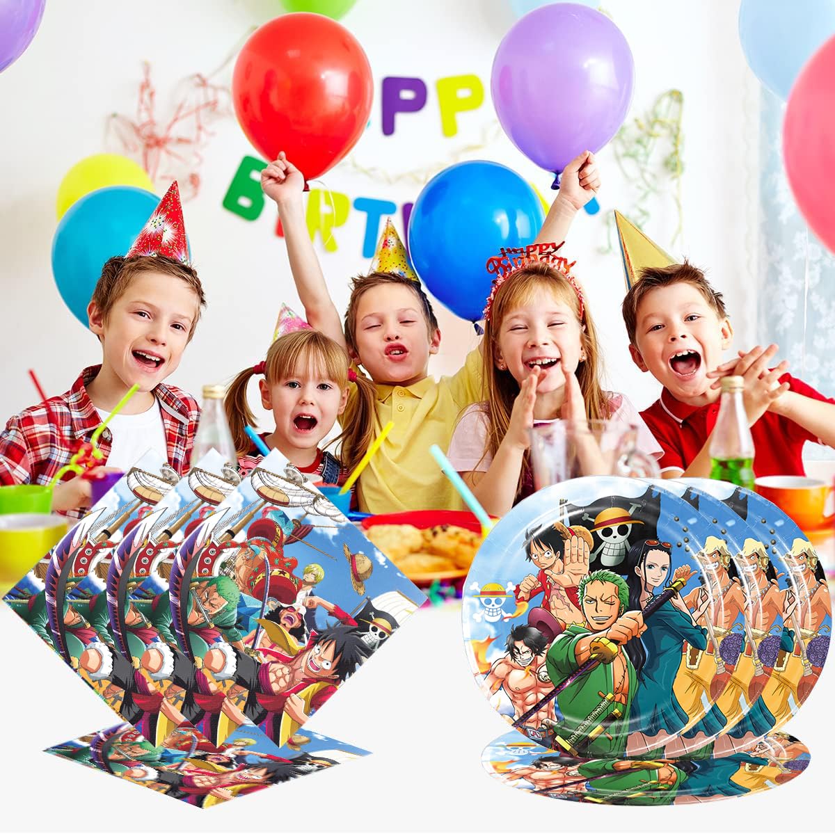 40-Pack One Piece Party Supplies Set - 20 Plates & 20 Napkins for Anime Birthday Party Decorations | Perfect for Kids' Themed Parties, Birthday Celebrations, and Anime Fan Gatherings