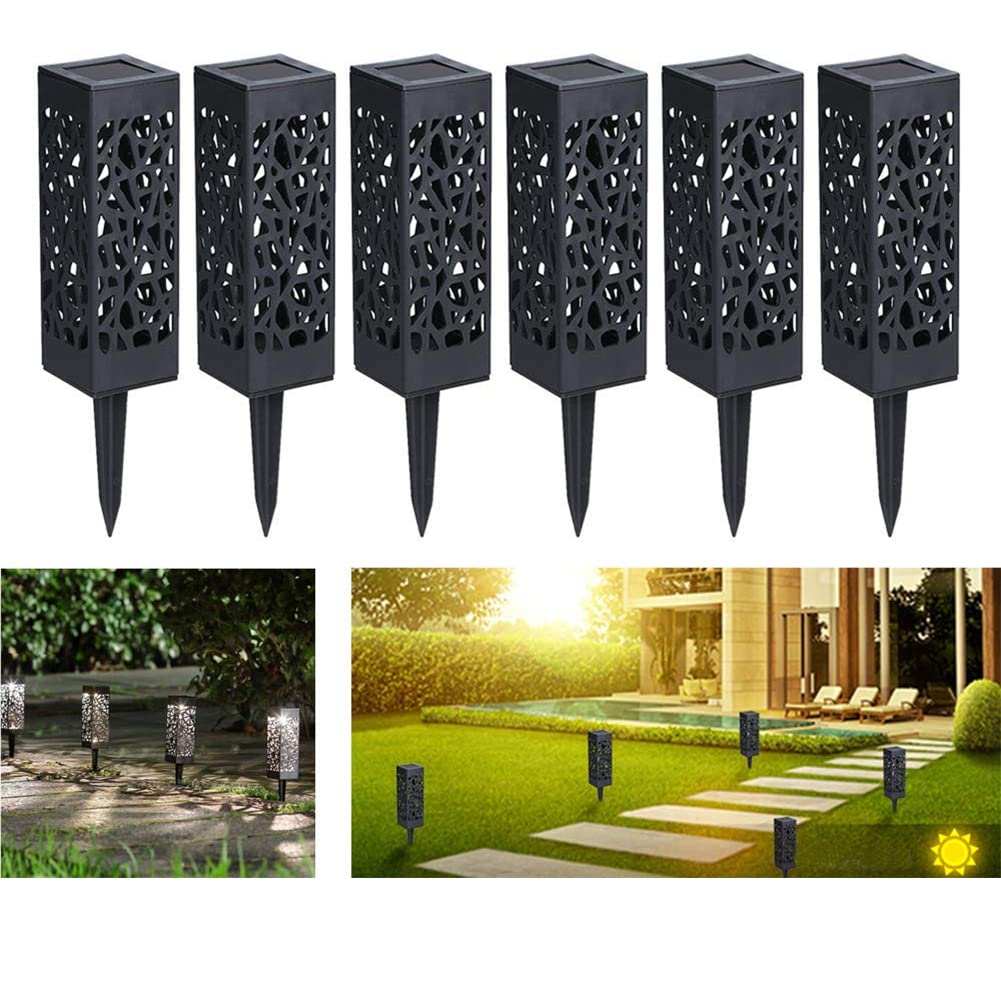 6 Pack Solar LED Pathway Lights - Modern Decorative Outdoor Lighting for Garden, Walkway, Driveway & Landscape
