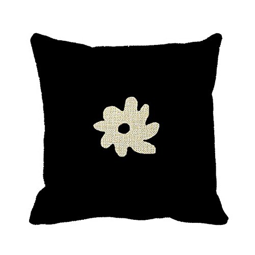 Julyou Black & White Floral Pillowcase - Decorative Flower Print Pillow Cover for Bedroom, Living Room or Sofa | Home Decor, Couch Accent, Bedding Accessory