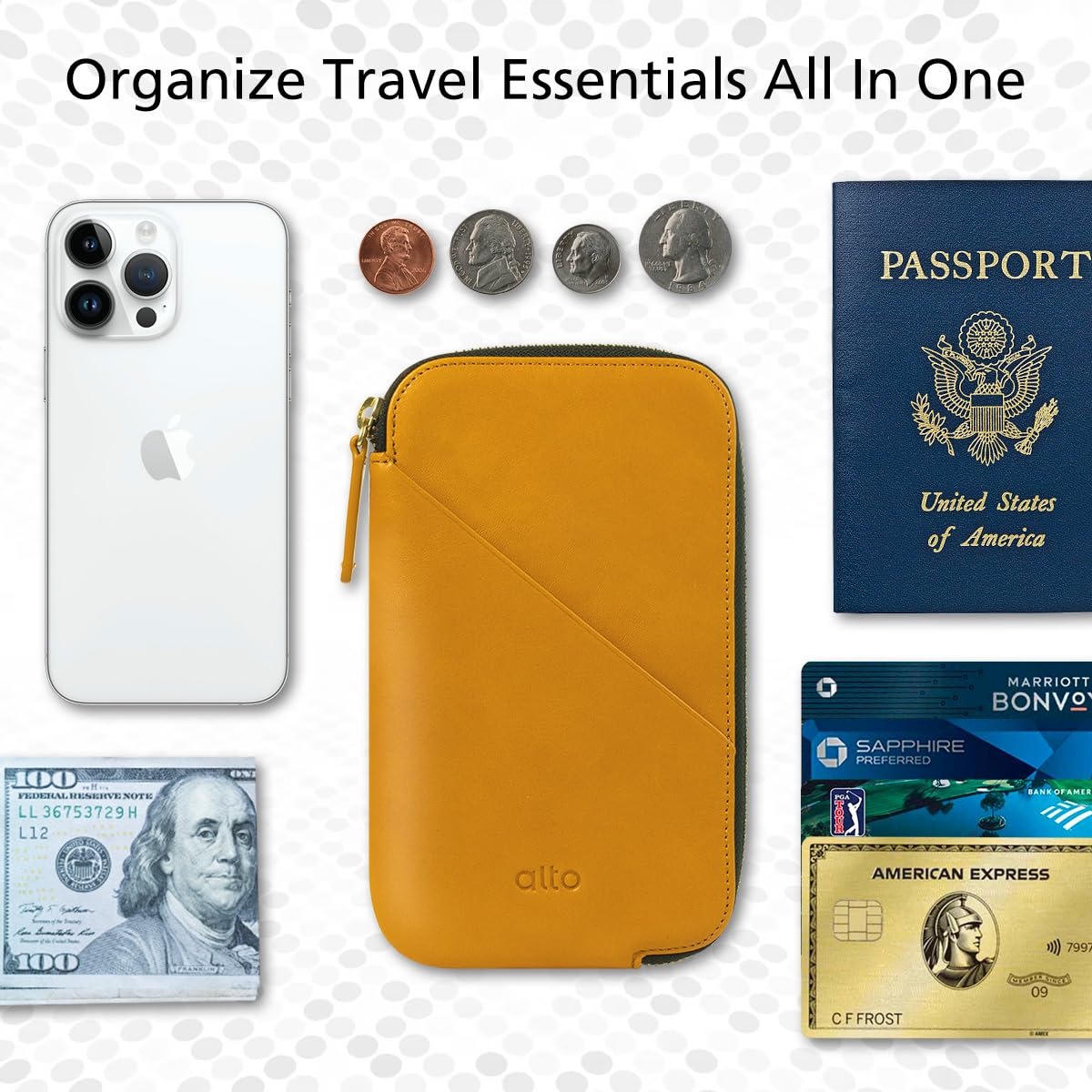 Premium Alto Travel Phone Wallet - Italian Leather Case & Passport Holder for iPhone 16/15/14/13/12 & Android (6.8