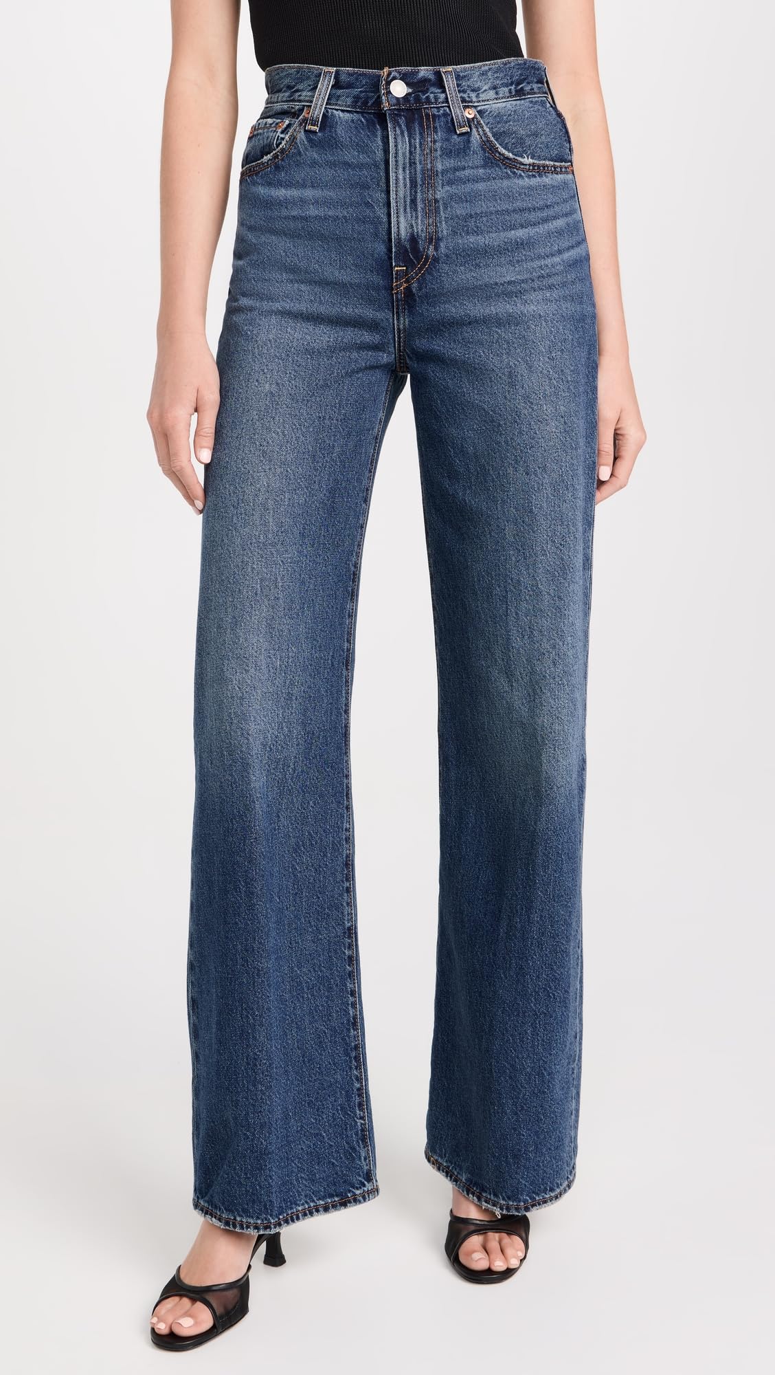 Levi's Women's Ribcage Wide Leg Jeans - High Waist Stretch Denim Pants for Casual & Chic Outfits | Perfect for Work, Date Night & Everyday Wear