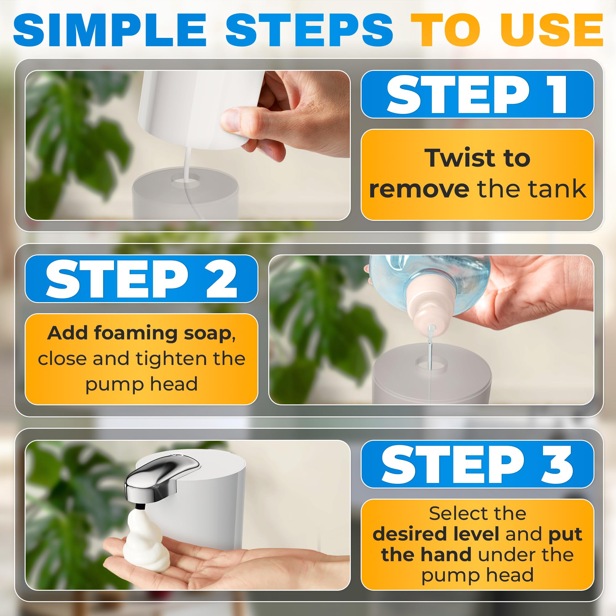 13.5 Oz Automatic Foaming Soap Dispenser with Soft Makeup Remover Cloth Set - Perfect for Bathroom, Kitchen & Travel Essentials