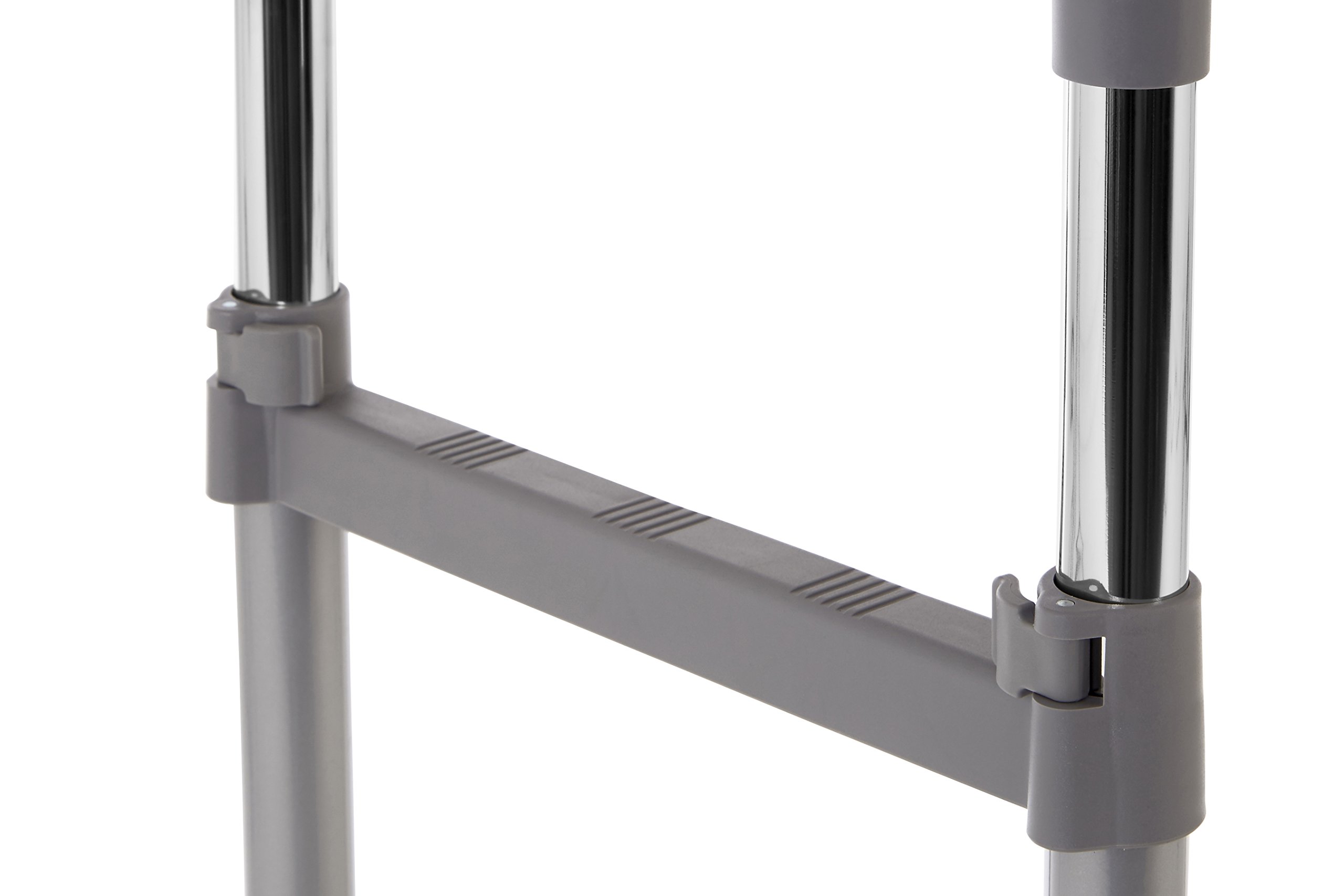 Premier Housewares 1900395 Chrome Double Hanging Rail with Wheels - Adjustable Closet Organizer for Bedroom, Bathroom & Laundry Room Storage