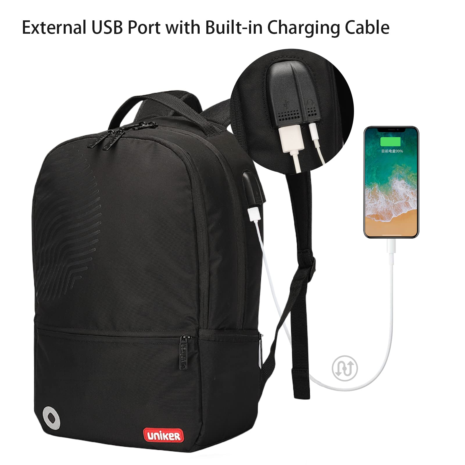 UNIKER Graffiti Backpack for School & Travel - Stylish 15.6 Inch Laptop Backpack for Men & Women - Perfect for College, Work, Commuting & Outdoor Adventures