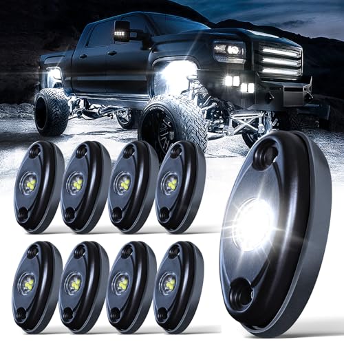 LED Rock Lights White 8PCS
