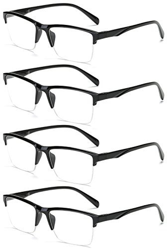 Reading Glasses 4 Pack Half Frame