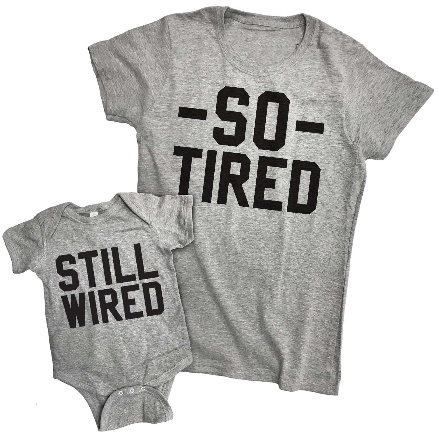 Mother Daughter or Son Matching Shirt Set & Baby Romper - Cute Family Outfits for Photos, Holidays & Special Occasions