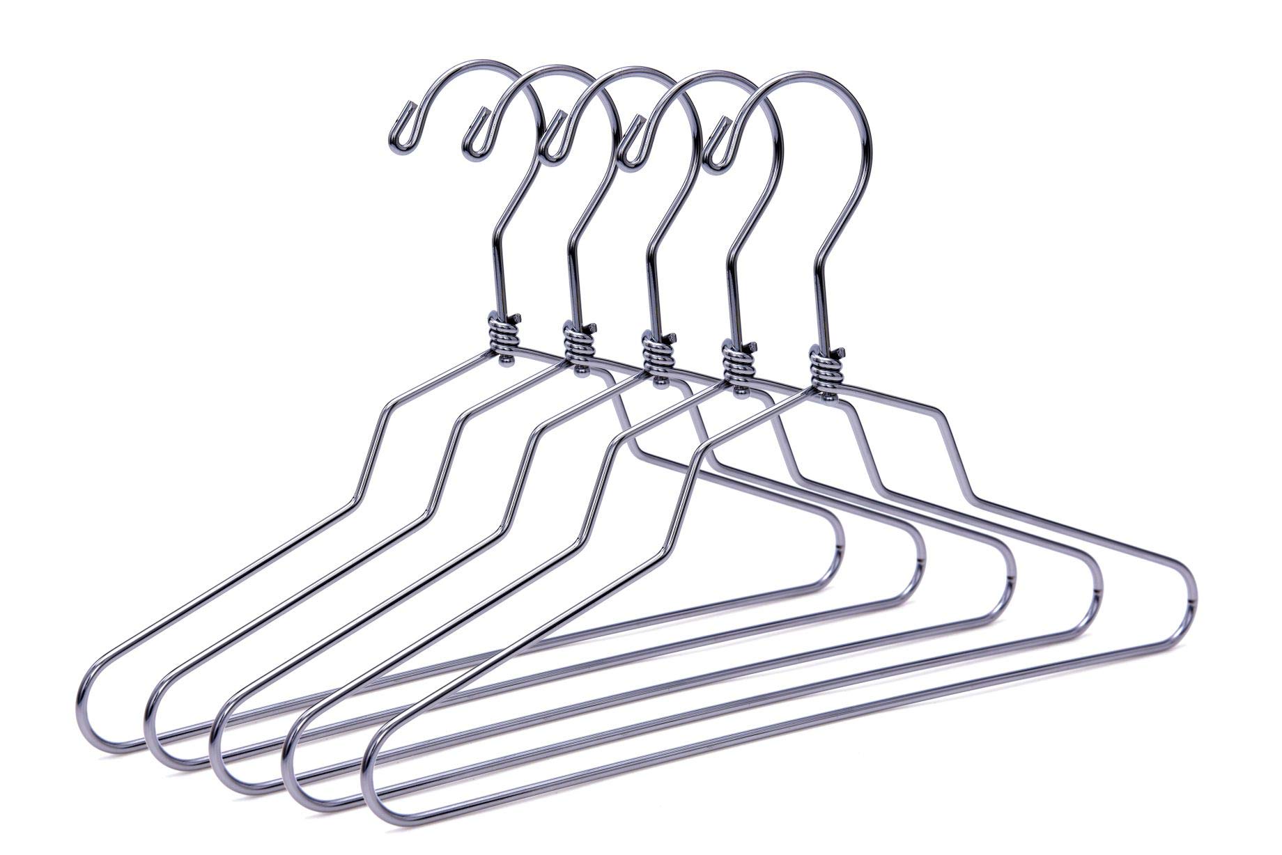 100-Pack Heavy Duty Stainless Steel Swivel Hook Metal Hangers for Clothes, Jackets, Shirts, Pants & Suits - 12