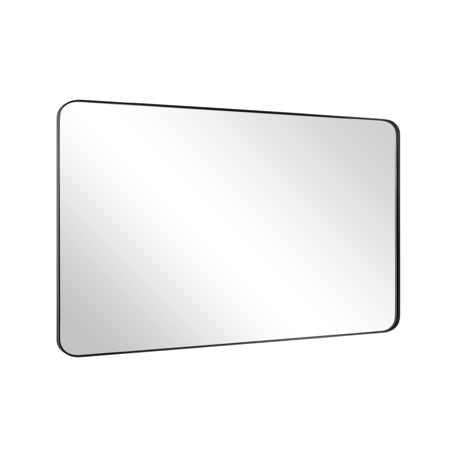 Modern Rounded Rectangle Bathroom Mirror with Stainless Steel Frame - Perfect for Vanity, Wall Decor & Home Decoration