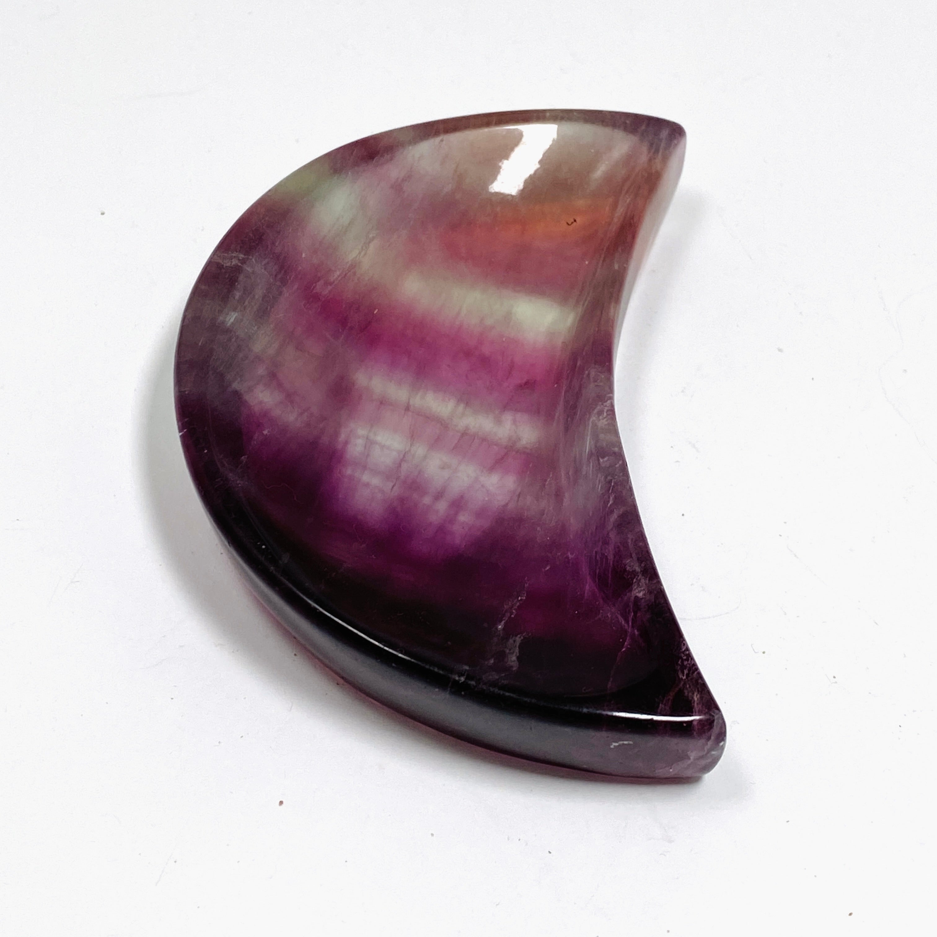 Fluorite Moon Bowl FMB 02 - Natural Crystal Meditation Bowl for Home Decor, Yoga & Spiritual Healing | Perfect for Zen Spaces, Gift Giving & Energy Cleansing