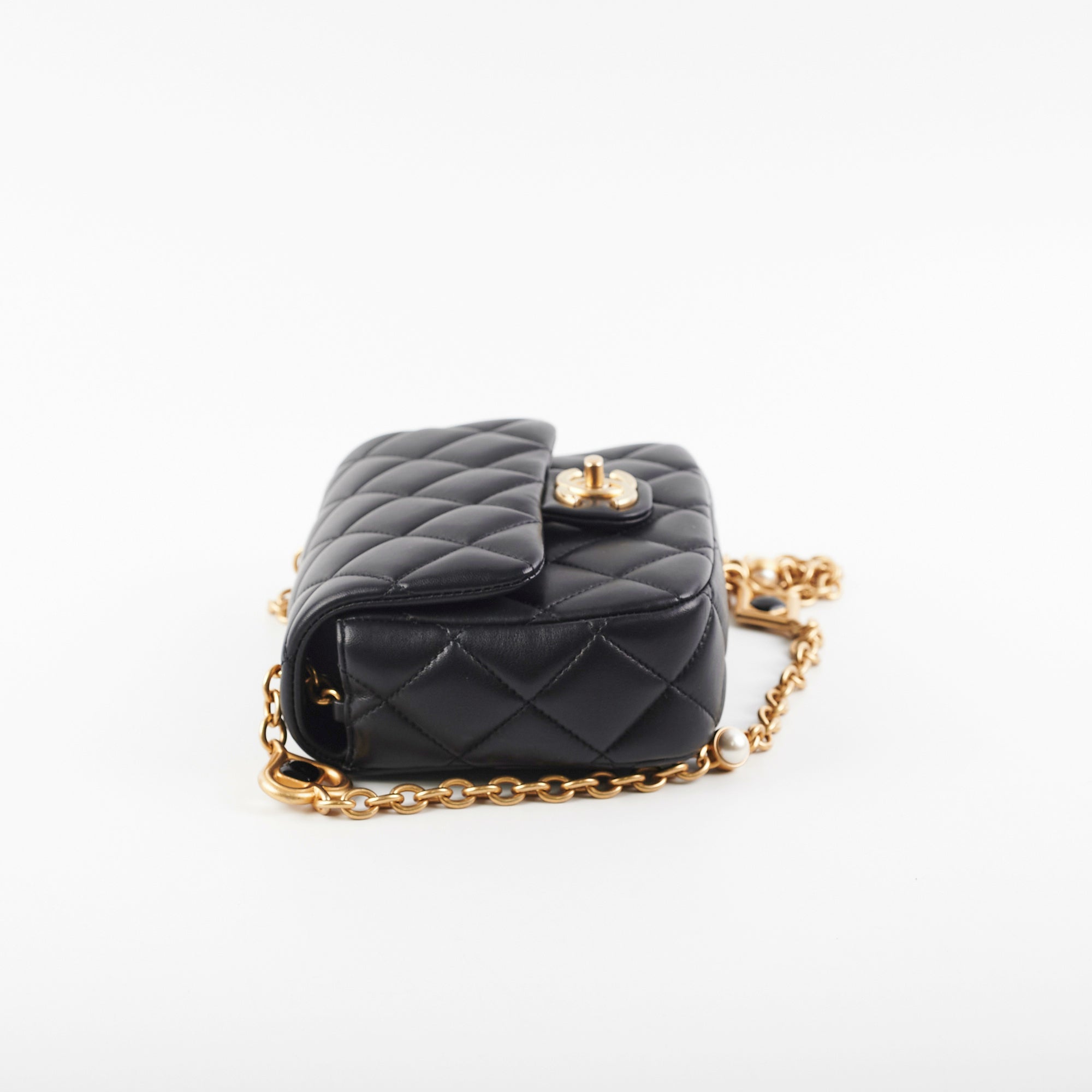 Chanel 23P Mini Square Bag Lambskin Black (Microchip) - Luxury Crossbody Purse for Women, Perfect for Evening Parties & Date Nights