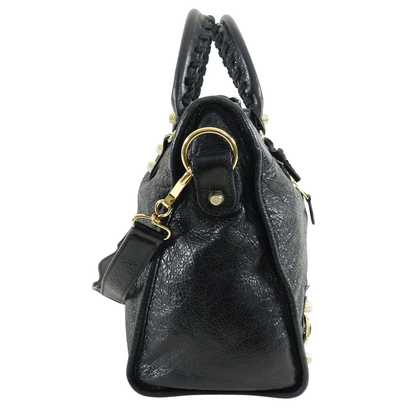 Balenciaga Black City Gold Hardware Motorcycle Bag - Luxury Designer Handbag for Women, Perfect for Daily Use, Travel & Night Out