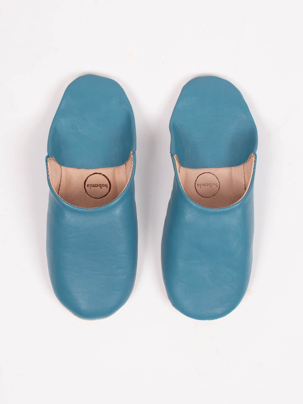 Authentic Moroccan Men's Babouche Slippers - Soft Leather Blue Grey House Shoes for Comfort & Style | Perfect for Home, Lounge & Cultural Fashion