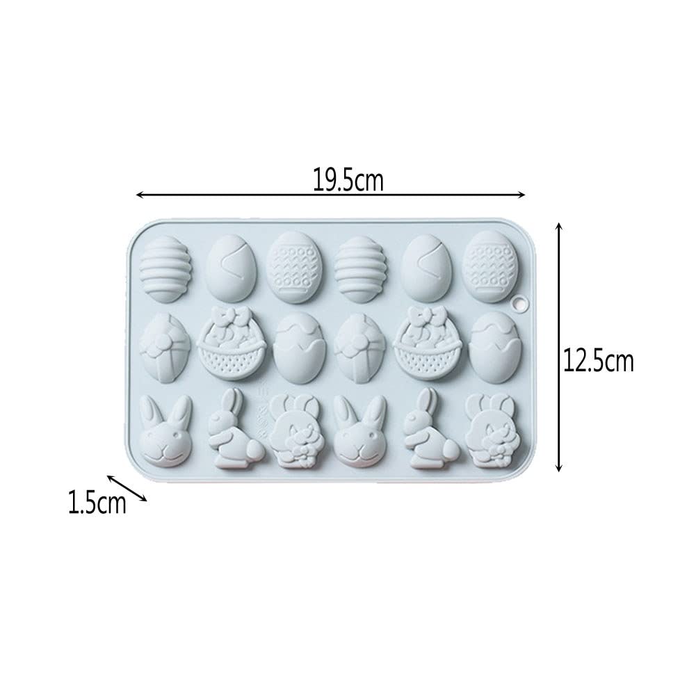 2PCS Easter Egg Silicone Mold Set - Bunny Chocolate Molds, Egg Shaped Baking Pan for Resin Cake, Candy & DIY Treats - Perfect for Easter Party Decorations & Holiday Baking