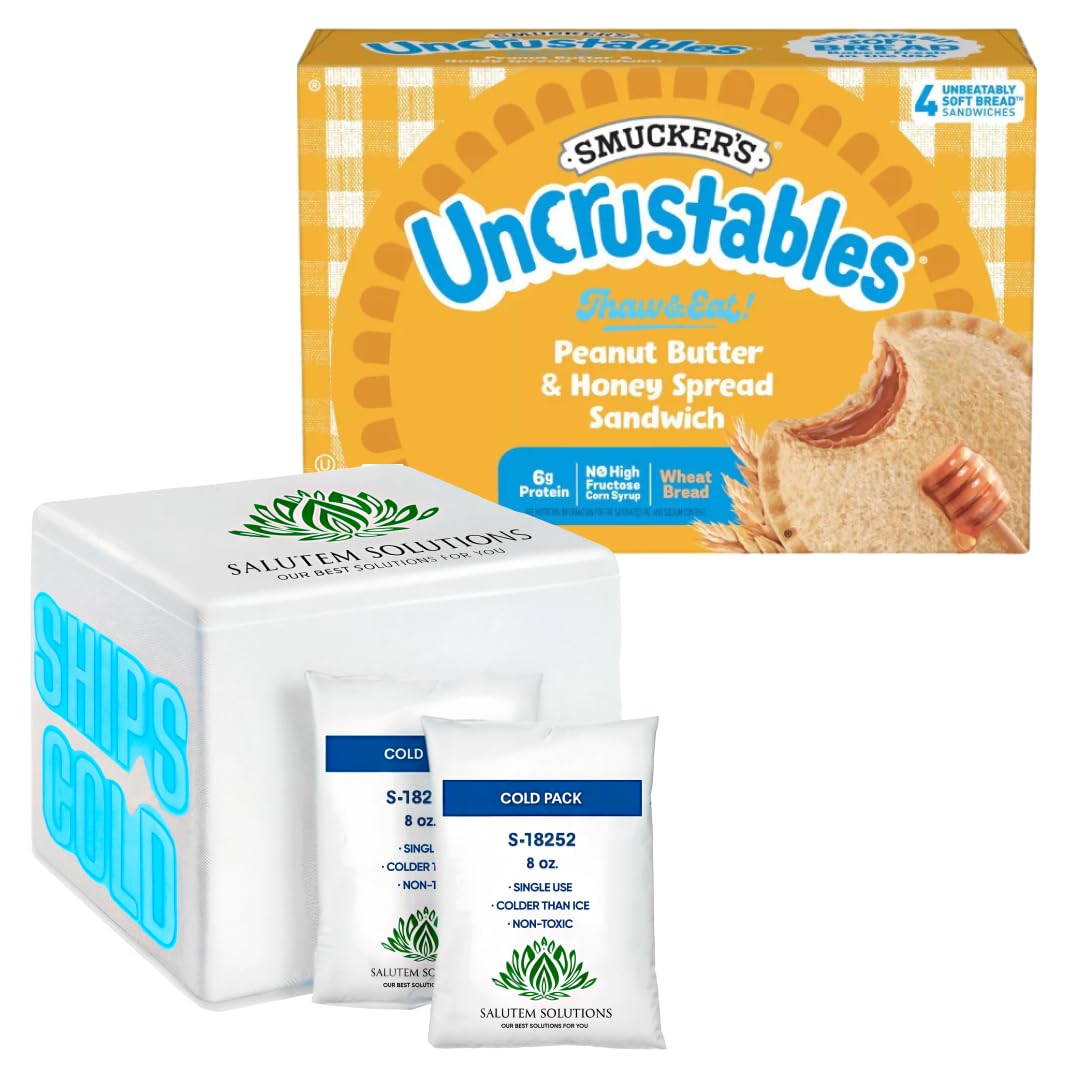 Uncrustables Peanut Butter & Honey Sandwich Bites - 4 Count (Pack of 7, 28 Total) | Frozen Snacks for Kids Lunch, School, Picnics & On-the-Go