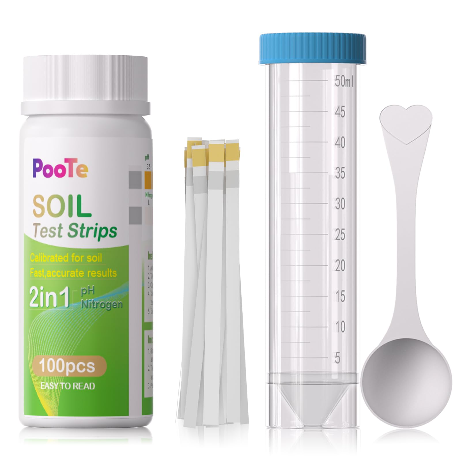 2-in-1 Soil Test Kit (100 Strips) - pH & Nutrient Tester for Home Garden, Lawn, Farm | Perfect for Indoor/Outdoor Plants, Vegetables & Flowers