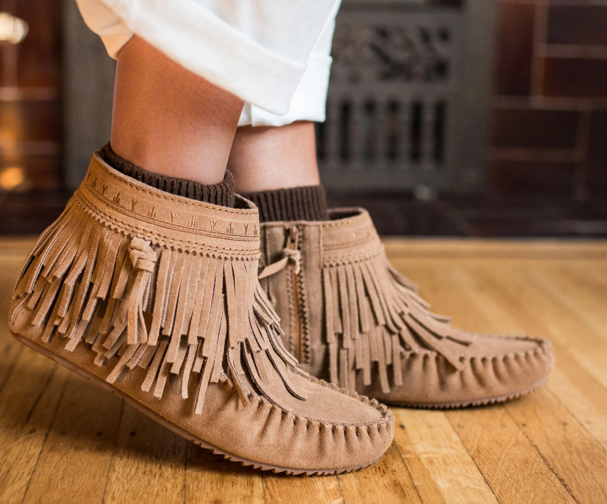 Women's Suede Ankle Boots - Soft Leather Moccasin Style Dancer Boots for Casual Wear, Dancing & Everyday Comfort