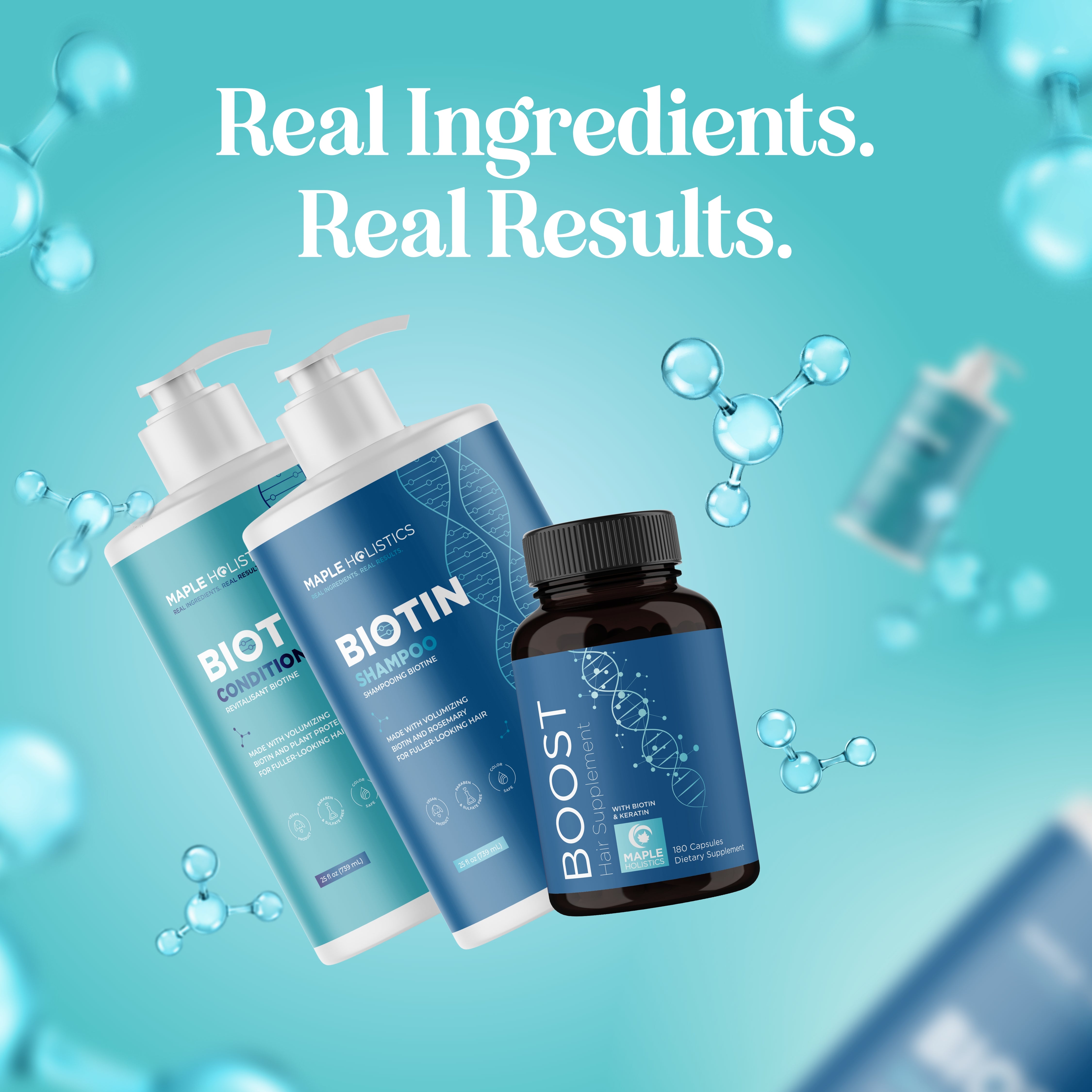 Premium Biotin Hair Growth Bundle - Strengthen & Thicken Hair with Biotin Shampoo, Conditioner & Vitamins - Perfect for Thinning Hair & Hair Loss Treatment at Home