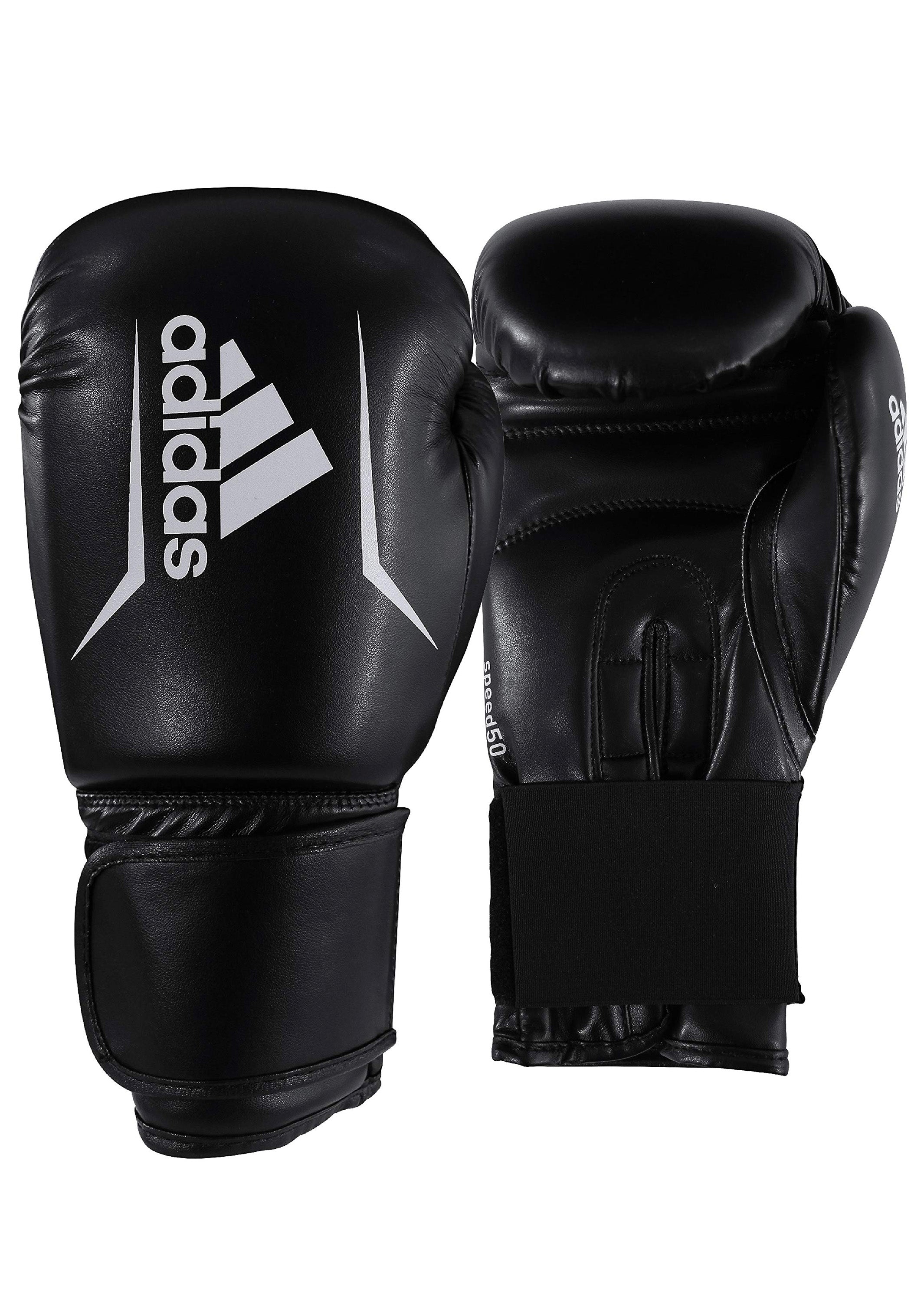 Adidas Speed 50 Boxing Gloves - 16oz Black - Professional Training & Sparring Gear for Boxing, MMA & Kickboxing