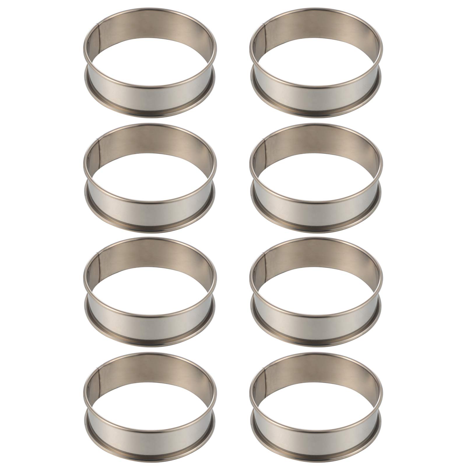 Hemoton 8-Piece Stainless Steel Mousse Ring Molds Set - Cake Baking Tools for Mousse, Cookies, Cheesecake & Desserts - Perfect for Home Baking, Party Treats & Professional Pastry Making