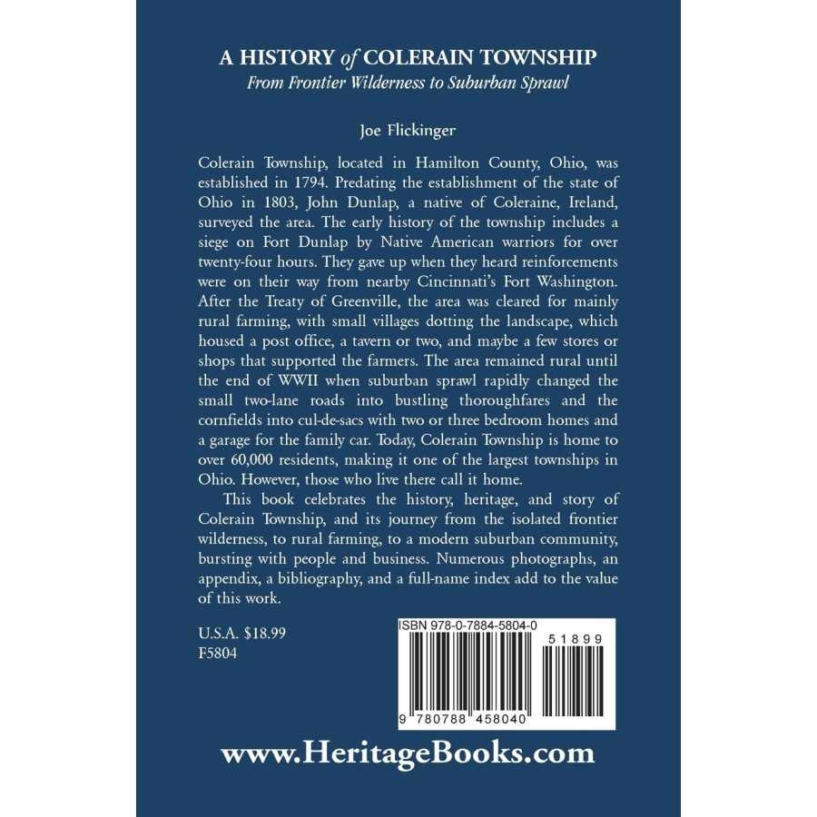 Colerain Township History Book: From Frontier Wilderness to Suburban Sprawl in Hamilton County, Ohio | Perfect for Local Historians, Genealogy Research & Ohio History Enthusiasts