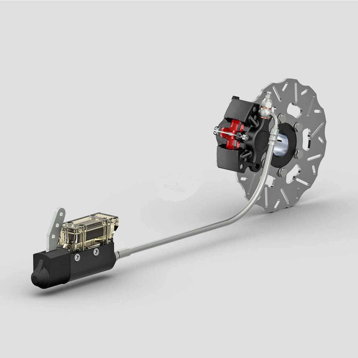 Complete Rear Mini Brake System Kit - Black | High-Performance Braking for ATVs, UTVs & Dirt Bikes | Off-Road & Trail Riding Accessories