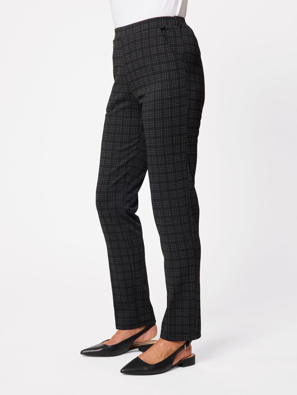 Malena Women's Short Length Pants - Comfortable Stretchy High Waist Casual Trousers for Work, Travel & Everyday Wear