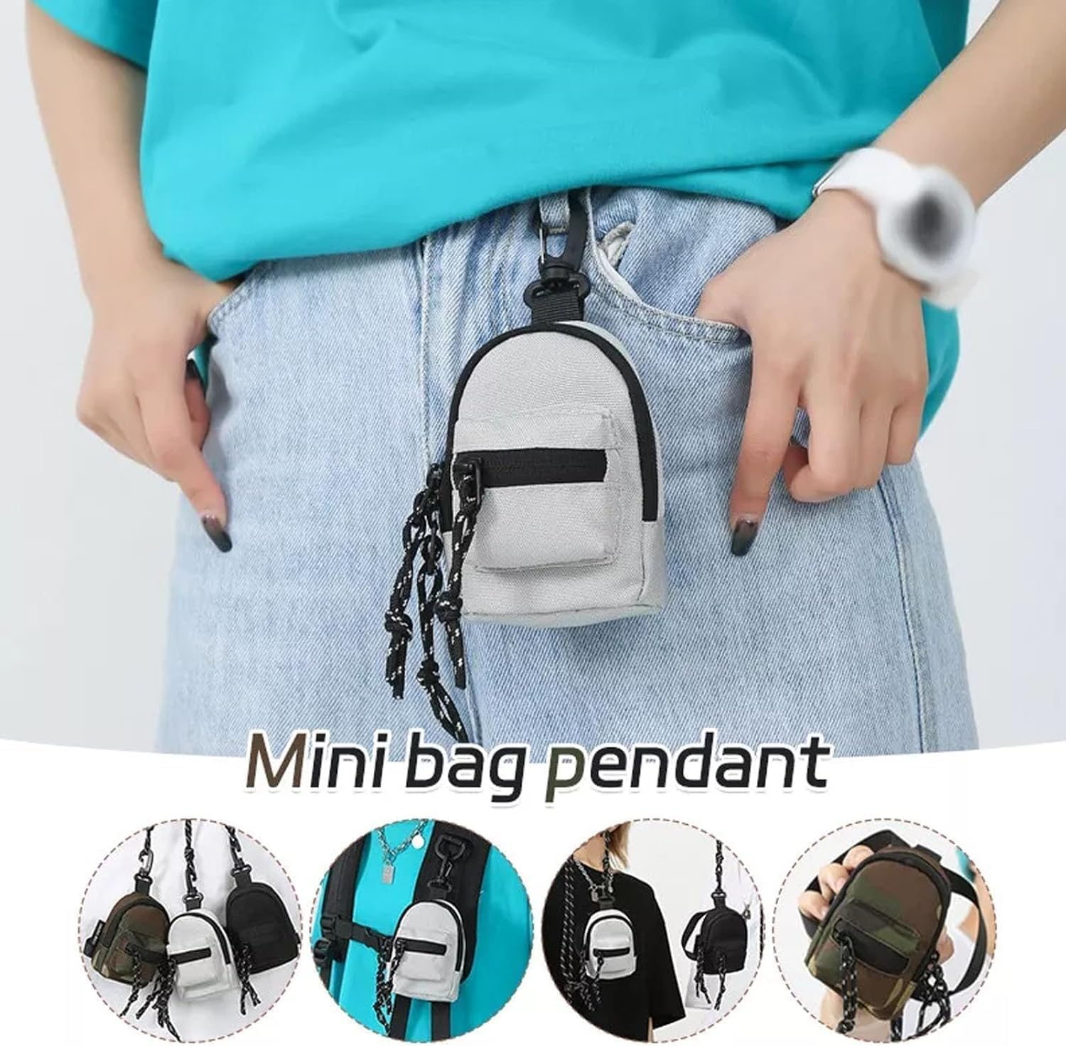 Stylish Mini Crossbody Pendant Bag for Men & Women - Small Shoulder Purse with Adjustable Strap for Hiking, Travel & Daily Use (3-Piece Set, One Size)