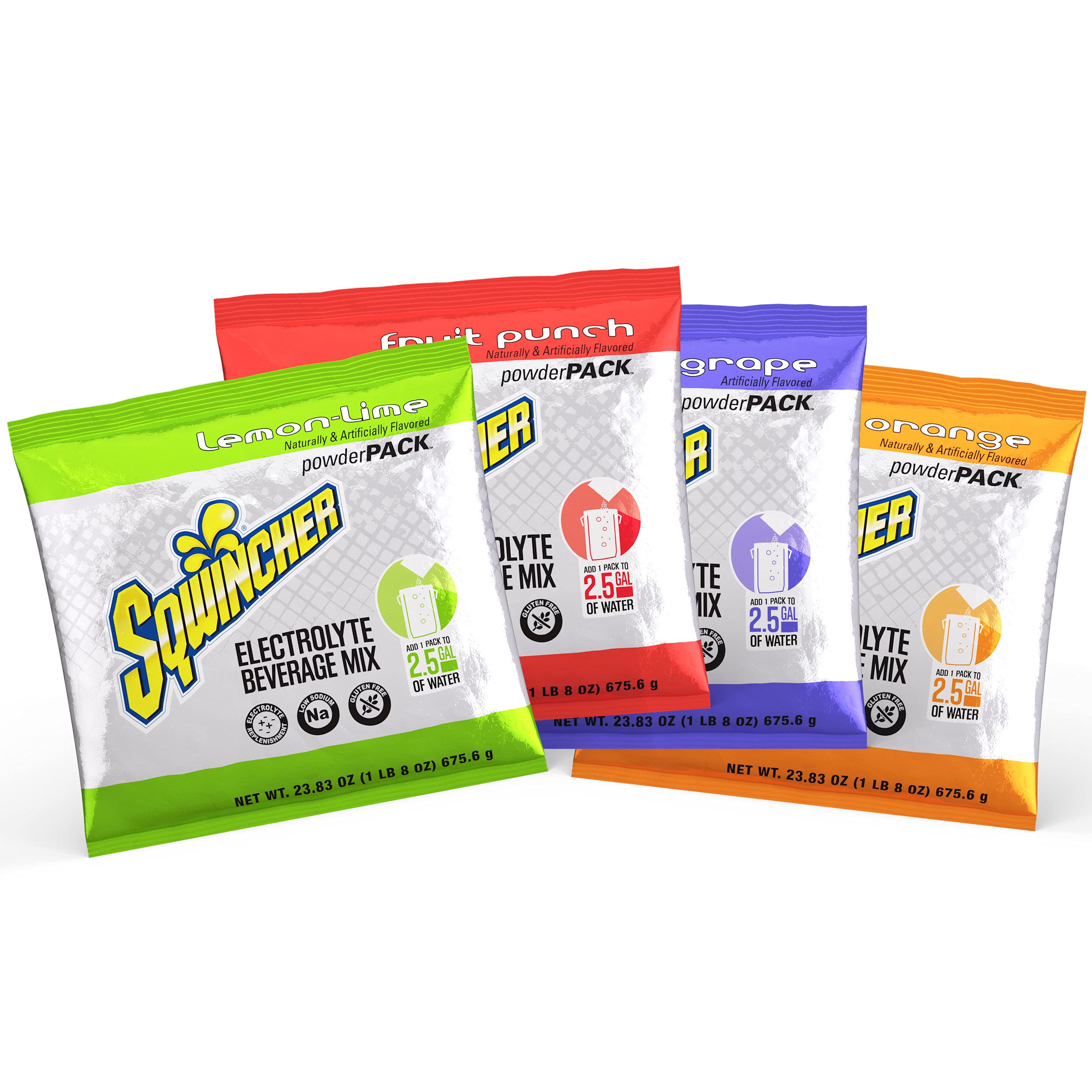 Sqwincher Electrolyte Powder Pack - Assorted Flavors Hydration Drink Mix, 23.83 oz (Pack of 32) | Ideal for Athletes, Outdoor Activities & Post-Workout Recovery