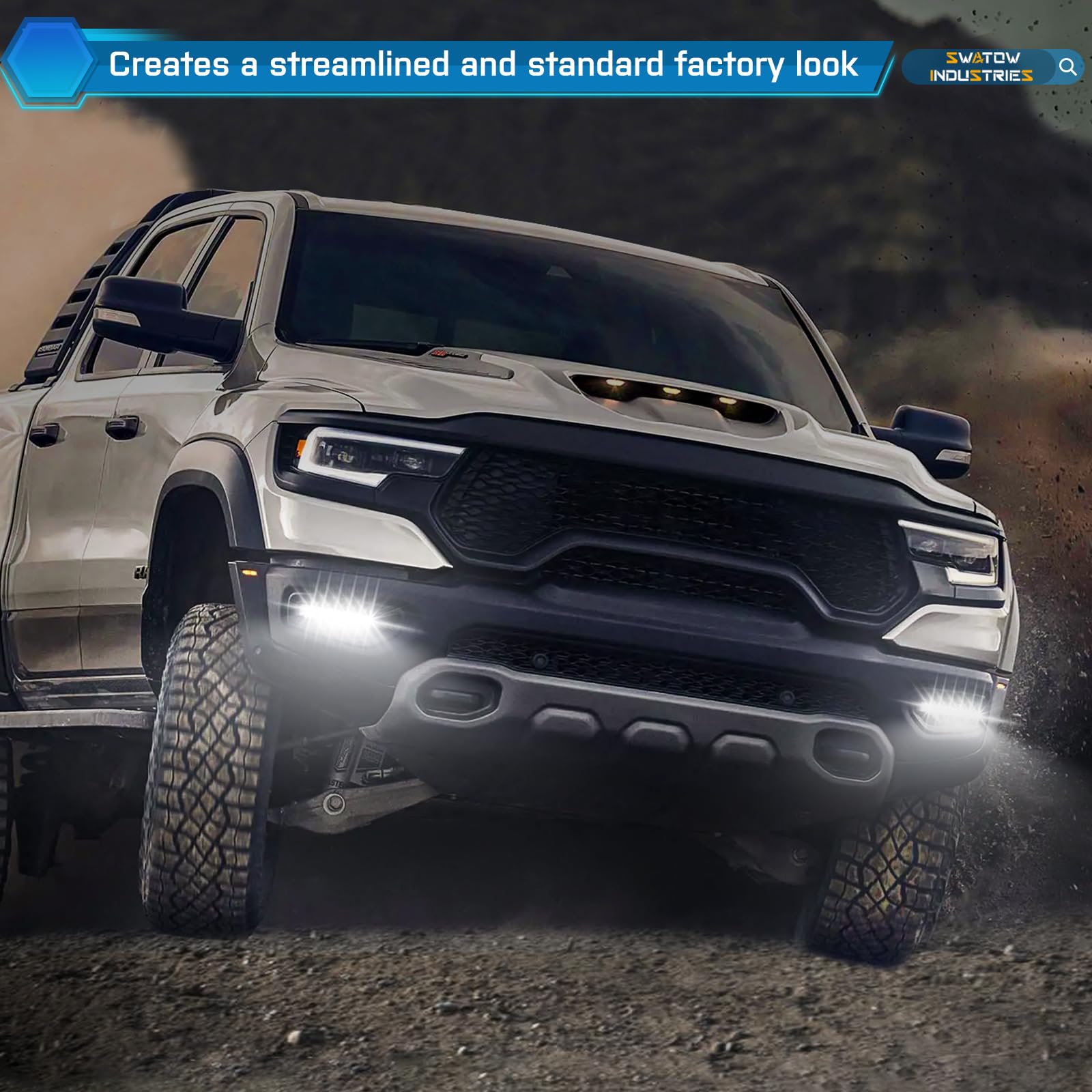 2PCS 6 Inch LED Light Bar & 20 Inch Single Row LED Light Bar - Black Series Off-Road Bumper Light Bars for Jeep, Toyota, Ram, Chevy, UTV - Perfect for Night Driving, Off-Roading, Camping & Emergency Lighting