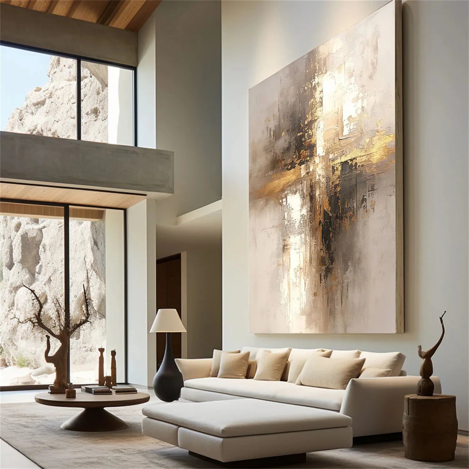 Abstract Painting #AB 259 - Modern Wall Art for Living Room, Bedroom & Office Decor - Handmade Canvas Artwork