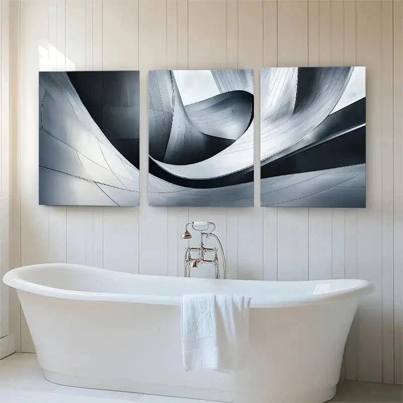 3-Piece Abstract Architecture Structure Wall Art Set - Framed Canvas 60x90cm | High Quality Print | 100% Australian Made | Ready to Hang | Modern Home & Office Decor