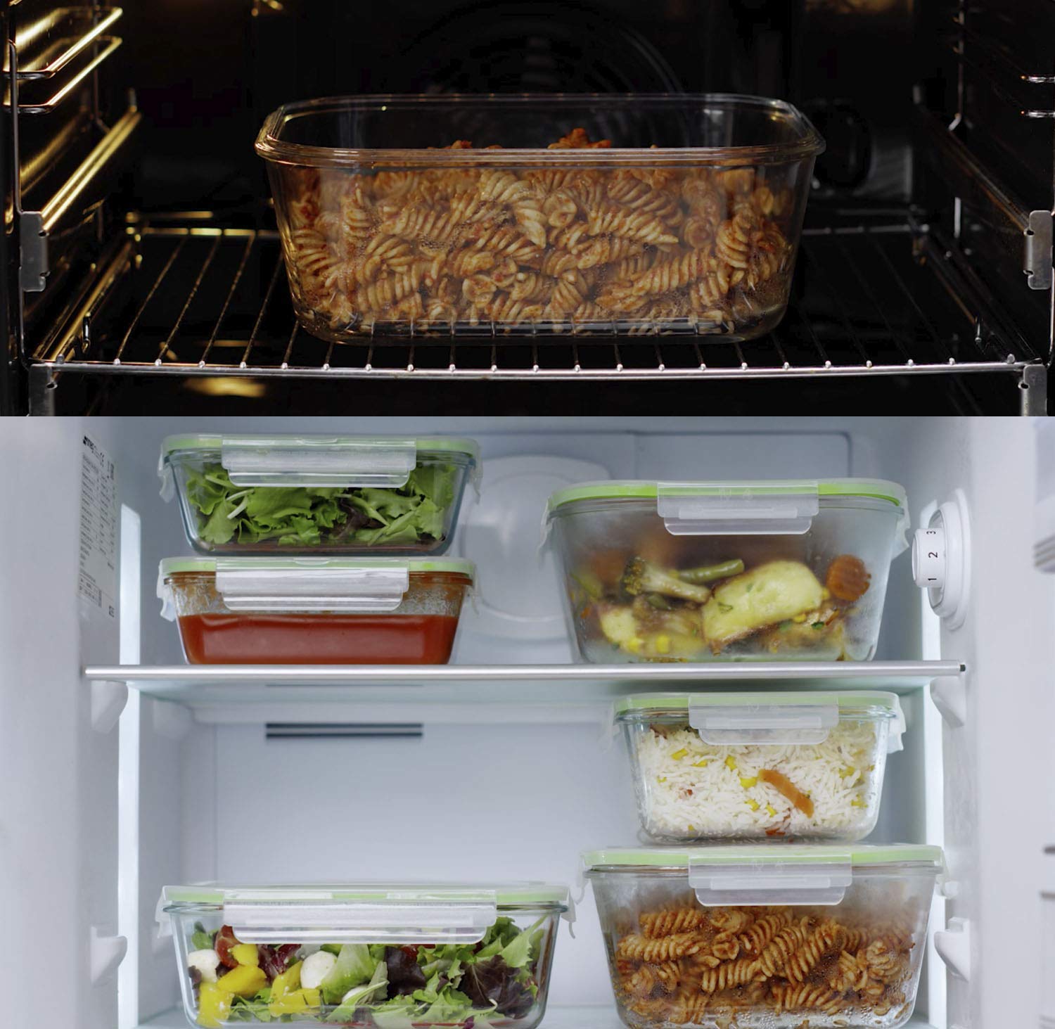 Large Glass Food Storage Containers with Locking Lids - 3-Piece Baking Dish Set (120oz, 70oz, 35oz) | Leakproof, Oven-Safe for Meal Prep, Serving & Leftovers | Perfect for Kitchen Organization, Meal Prepping & Holiday Entertaining