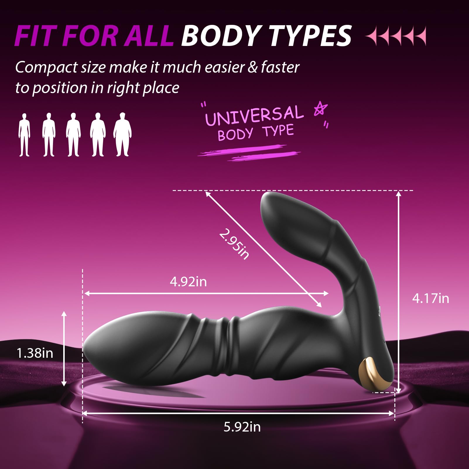 BEISAR 3-in-1 Thrusting Prostate Massager for Men - 9 Speed Anal Vibrator with Clitoral Stimulation | Male Sex Toy & Wearable Vibrator for Women | Perfect for Solo Play & Couples Intimacy