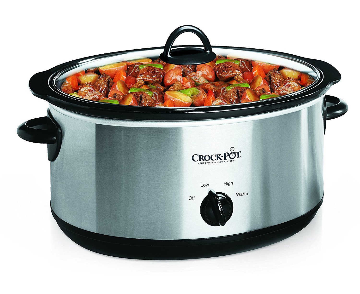 Crock-Pot 7 Quart Oval Manual Slow Cooker - Stainless Steel Slow Cooker (SCV700-S-BR) - Large Family Size Slow Cooker for Soups, Stews & Meals - Perfect for Entertaining, Potlucks & Holiday Cooking